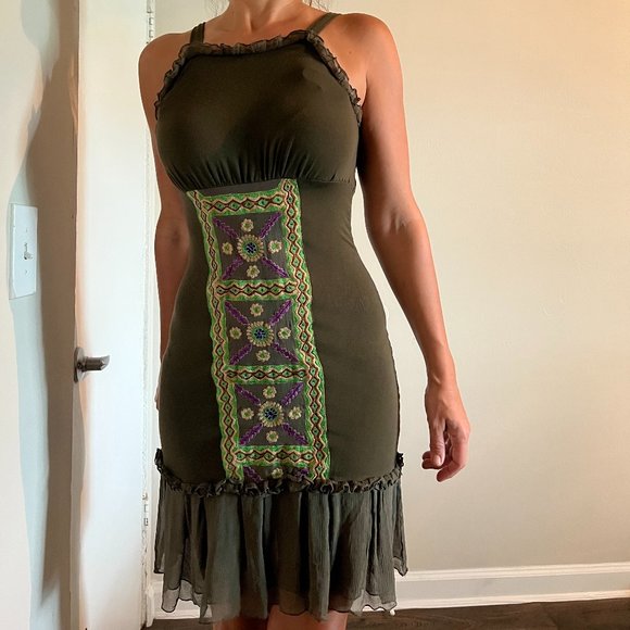 Nikka Green Halter Dress Size XS - Picture 1 of 5